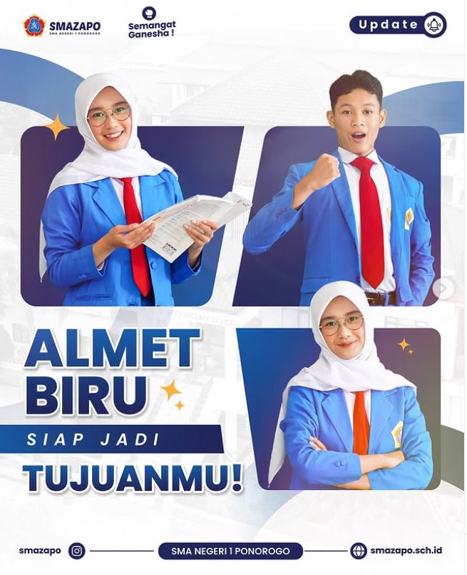 Poster Almet Biru SMA Negeri 1 Ponorogo.