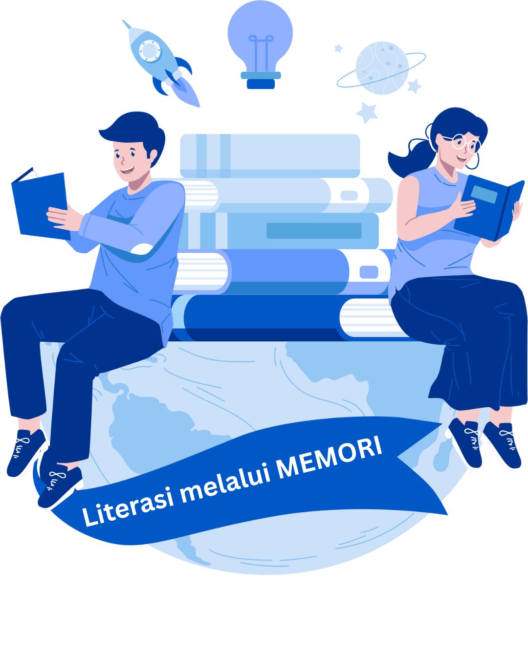 Ilustrasi program Literasi melalui MEMORII